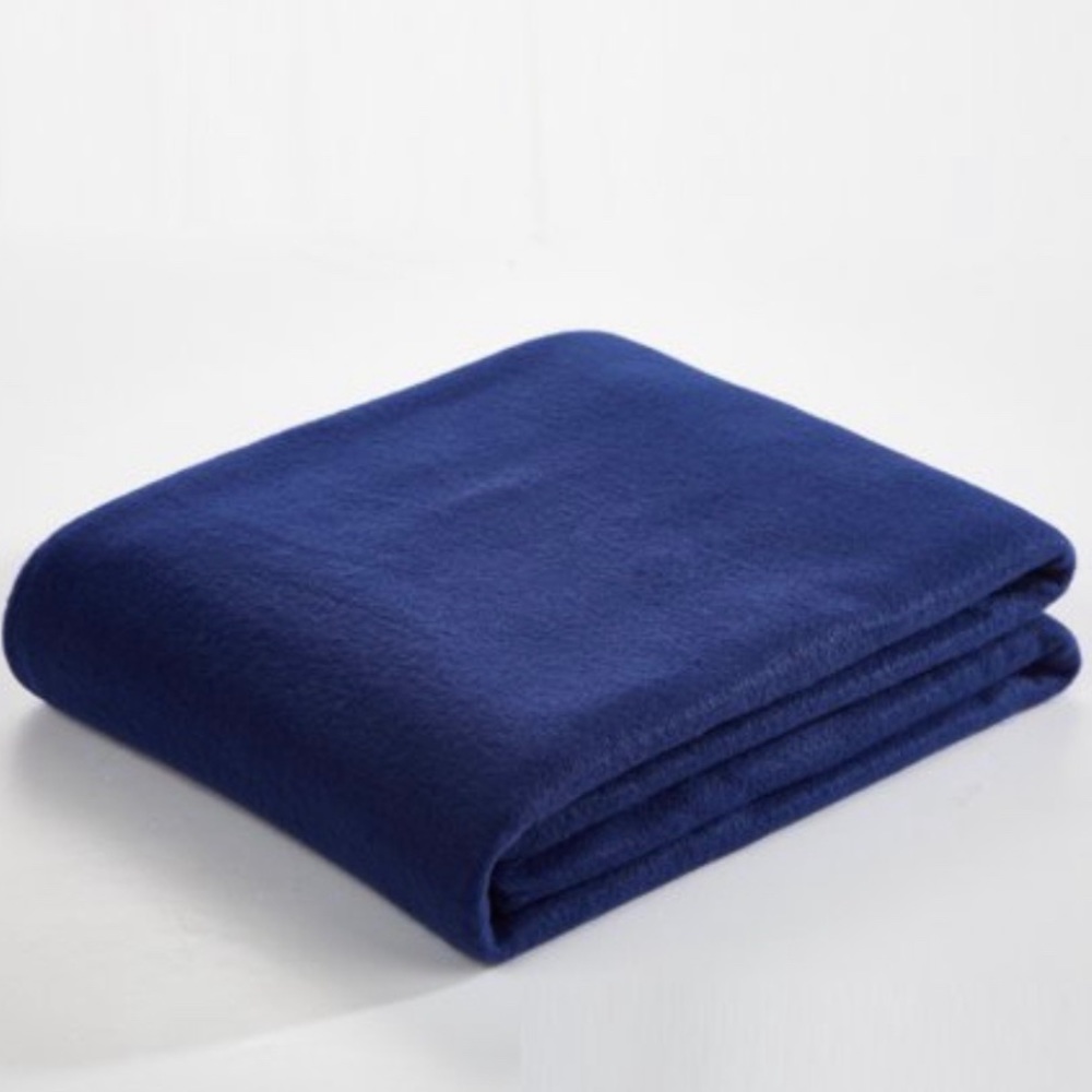 NWT Fleece Plush Navy Blue Warm Throw Soft Blanket